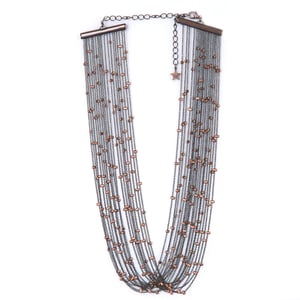Image of Collier 20 rangs Blue Metal