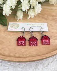 Image 3 of Red Barn Stitch Markers 