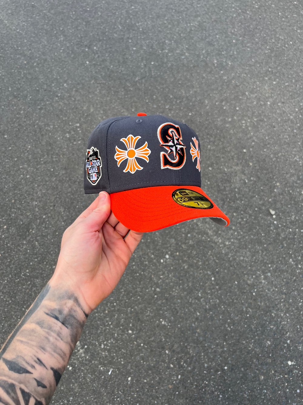 Image of MULTI TONE GRAVEL GRAY SEATTLE MARINERS CUSTOM FITTED CA