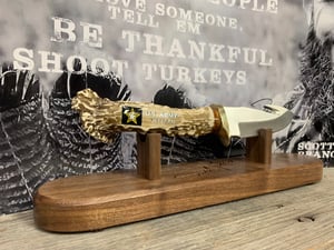 Image of US Army Veteran Replica Antler Knife with Stand