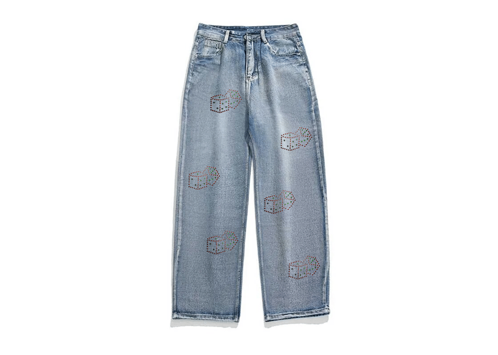 Image of DICE RHINESTONE BLUE DENIM