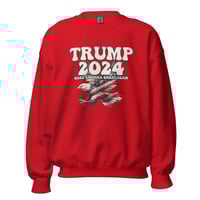 Image 7 of Trump 2024 MAGA Distressed Unisex Sweatshirt from PatriotsCo.com