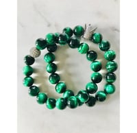 Green Tiger Eye With Pave Accent 