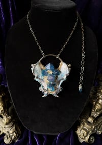 Image 1 of Blue Amethyst Bisected Mink Skull - Necklace