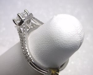 Image of 14K White Gold Diamond Engagement Ring (.50ct Cushion Center)