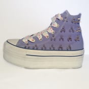 Image of Dav Cons - Studded Spiked Lilac Platform Converse