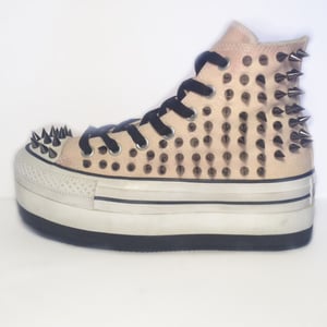 Image of Melba Cons - Studded Spiked Bleached Platform Converse