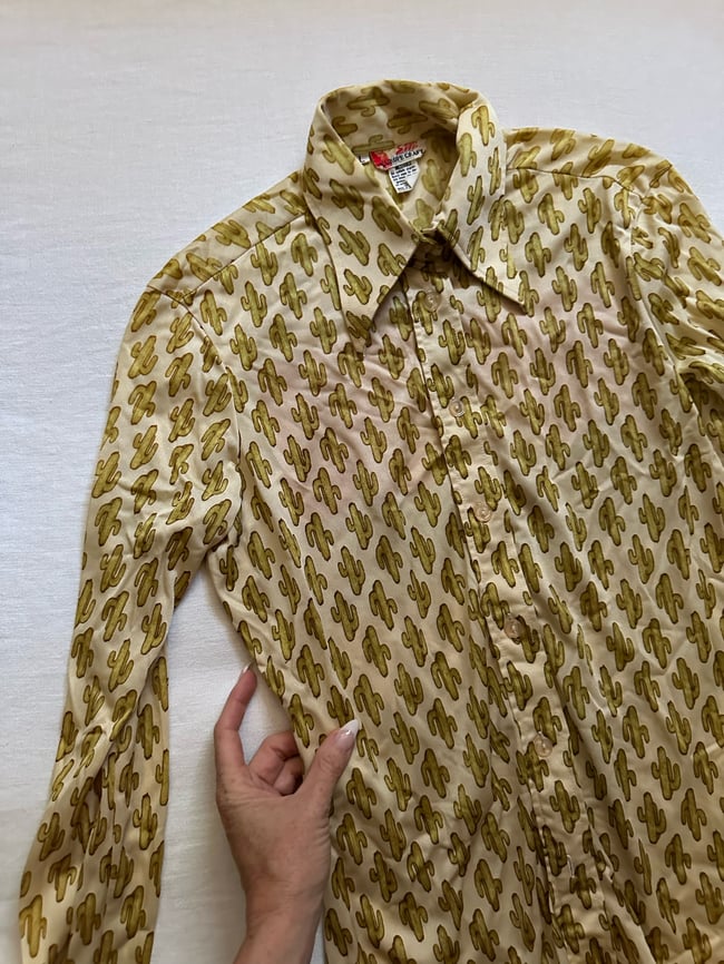 70s saguaro cactus blouse