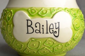 Image of Dog Treat Jar Hip To Be Squares "Bailey"