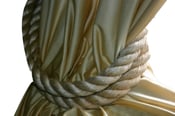 Image of   Chunky Rope Curtain Tie Backs Large Diameter Beige Tan Rope Nautical