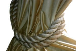 Image of   Chunky Rope Curtain Tie Backs Large Diameter Beige Tan Rope Nautical