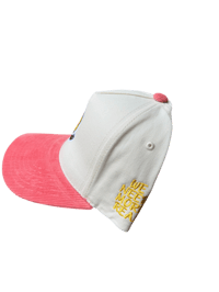 Image 2 of Cream and pink corduroy brim SnapBack 