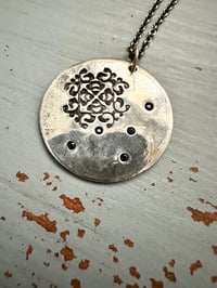 Image 2 of sapphire pendant with hand engraved Rumi quote