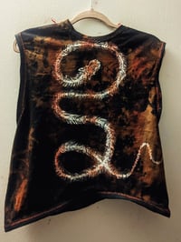 Image 1 of Hand painted snake skeleton shirt
