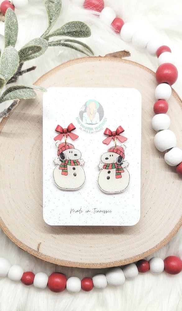 Image of Snoopy Snowman Dangles