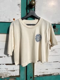 Image 1 of Women’s Cropped Off-White Grafted Tee