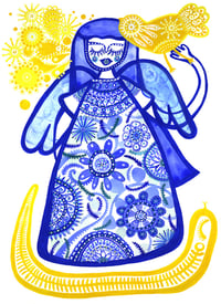 Blue Girl Print