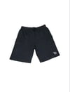 YB Black Cotton Blend Fleece Shorts
