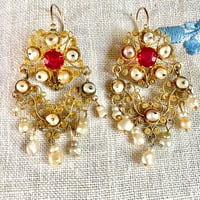 Image 1 of OAXACAN PEARL FILLIGREE EARRINGS