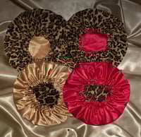  Leopard (Lined) satin bonnet