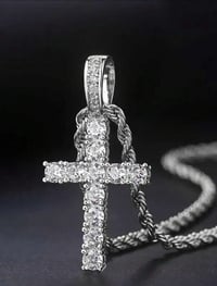 Image 1 of Rhinestone Cross Necklace