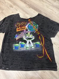Xlarge Toystory off shoulder lace destroyed 