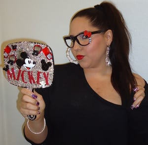 Image of ♥ Mickey Blinged out hand mirror ♥