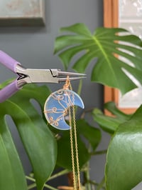 Image 4 of Opalite Gold Moon Necklace