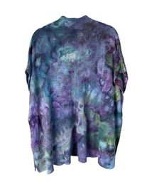 Image 8 of ♻️ UPCYCLED L Open Front Kimono Style Sweater Cardigan in Mermaid Watercolor Ice Dye