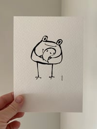 Image 1 of Frog & Tadpole Original ink drawing 