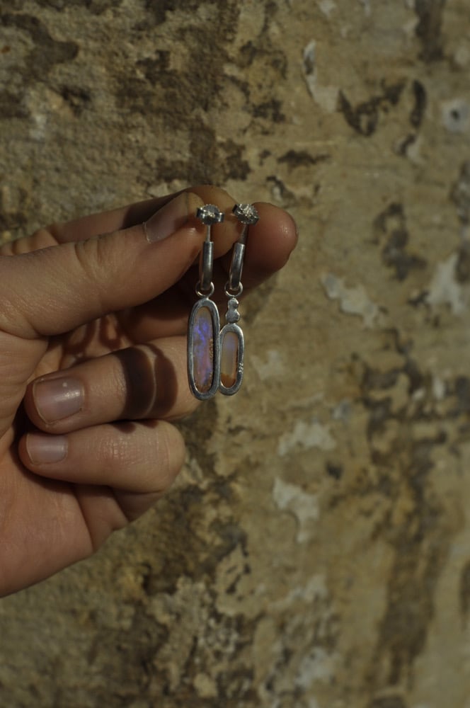 Image of Pipe Opal Hoops 