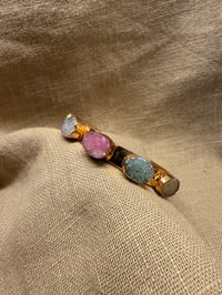 Image 2 of LULA 5-Tone Real Stone Gold Cuff Bracelet