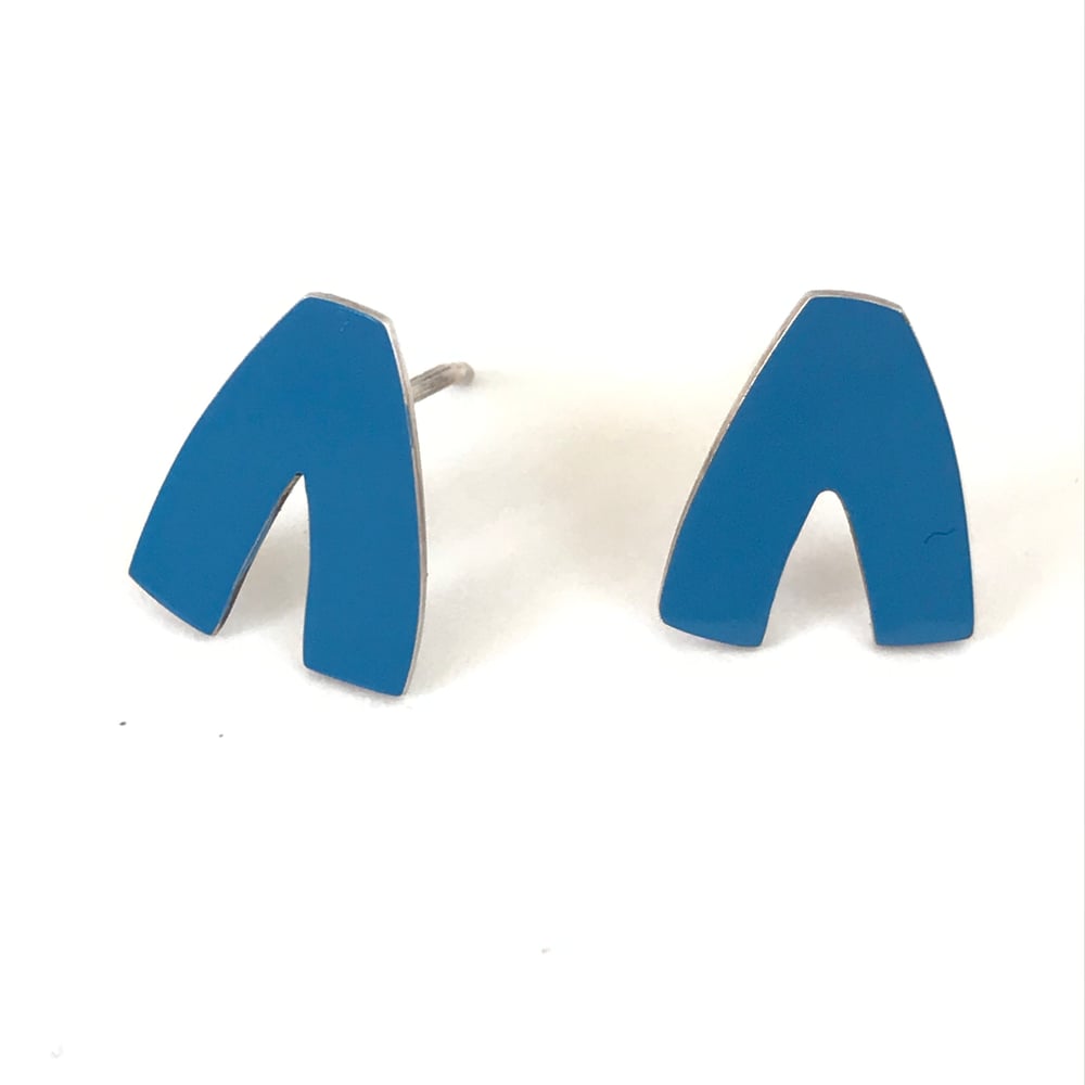 Image of Stud earrings - V shape- different colours