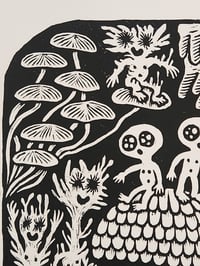 Image 2 of Little Guys meet Fungi Block Print