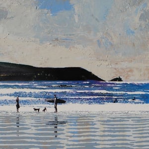 Image of Fistral beach - we stood on the beach in the wild air...