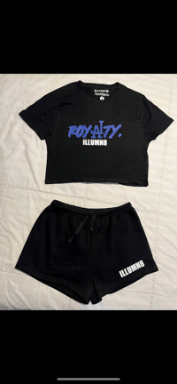 Royalty crop and shorts 