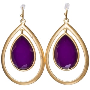 Image of Purple and Gold Pendulum Earrings