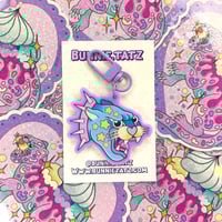 Lilac Panther Head Keyring 
