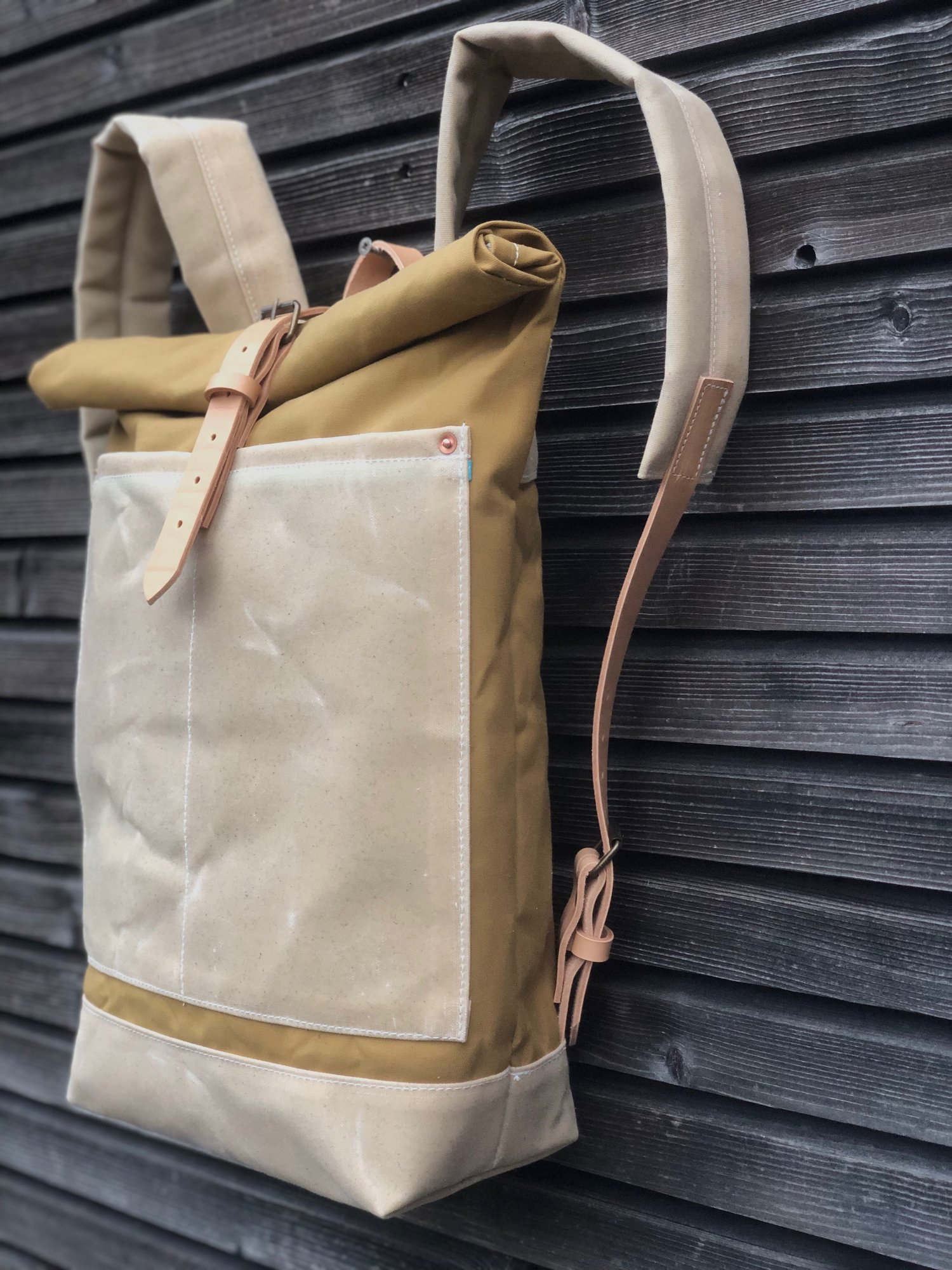 Image of Dry waxed canvas backpack 