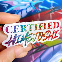 Image 7 of Clear rainbow holo sticker for certified yaoi, yuri, and self-insert likers