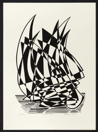 "Full Sail" - Lithograph of Sailboat 