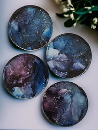 Image 2 of Set of 4 Epoxy Resin Art Coasters 'The Journey'
