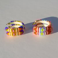 Image 3 of Cross My Mind Hoops (Medium) | Multi-Colors)