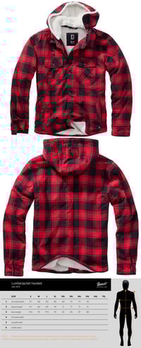 BRANDIT lumberjacket hooded red-black 