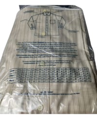 Image 6 of Peter England Shirt 16" (41cm) Collar Beige Striped New in Packet Easy Care