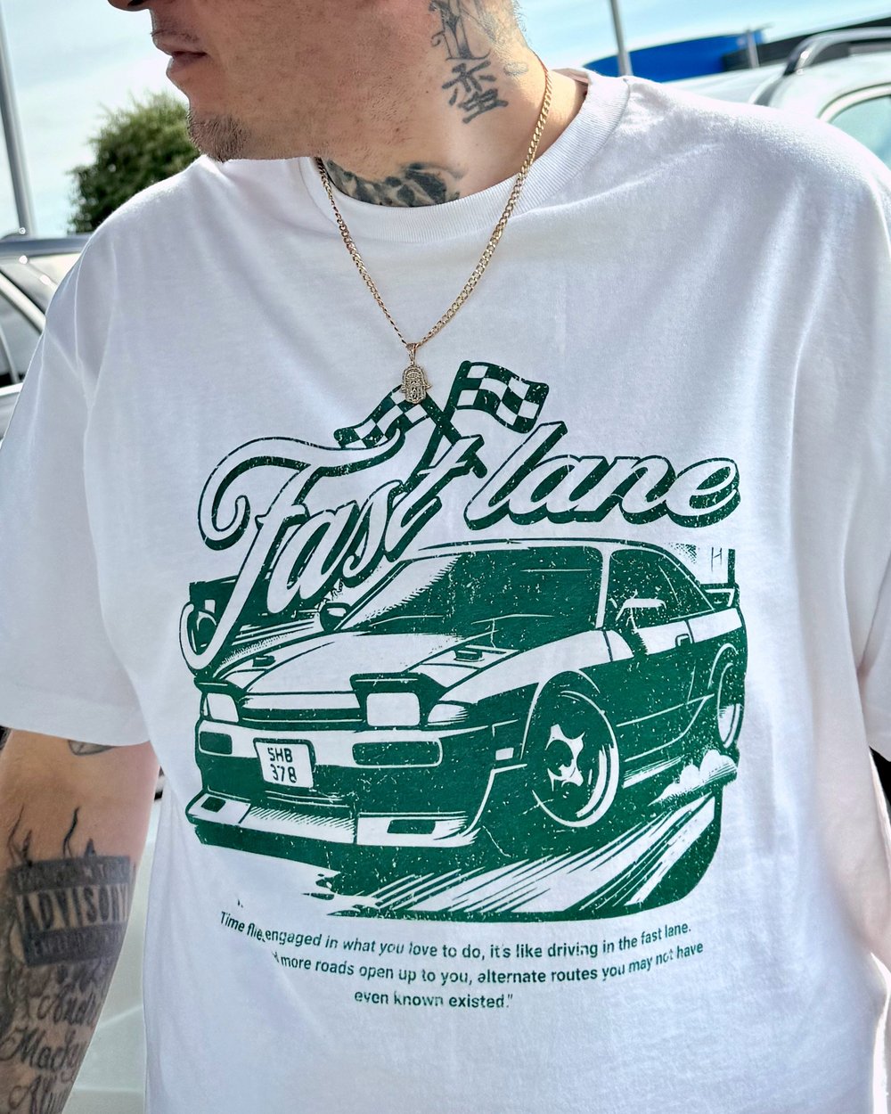 Image of FAST LANE , W/FOREST GREEN T-SHIRT 