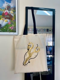 Image 5 of Cream & Black Canvas Totes