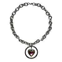 Image 2 of Double Sided Enclosed Heart Necklace