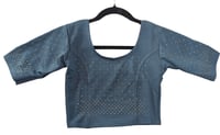 Image 2 of Heena Grey_Premium Quality Stonework Stretchable Blouse