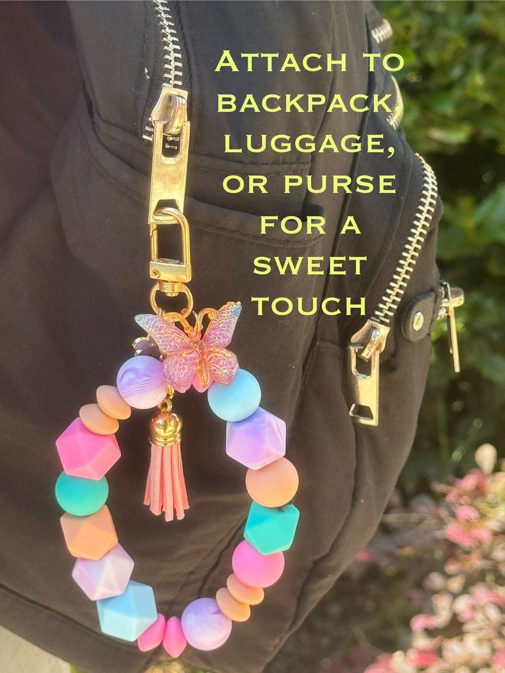 Image of Colorful Keychain Wristlet ( yellow/pink)